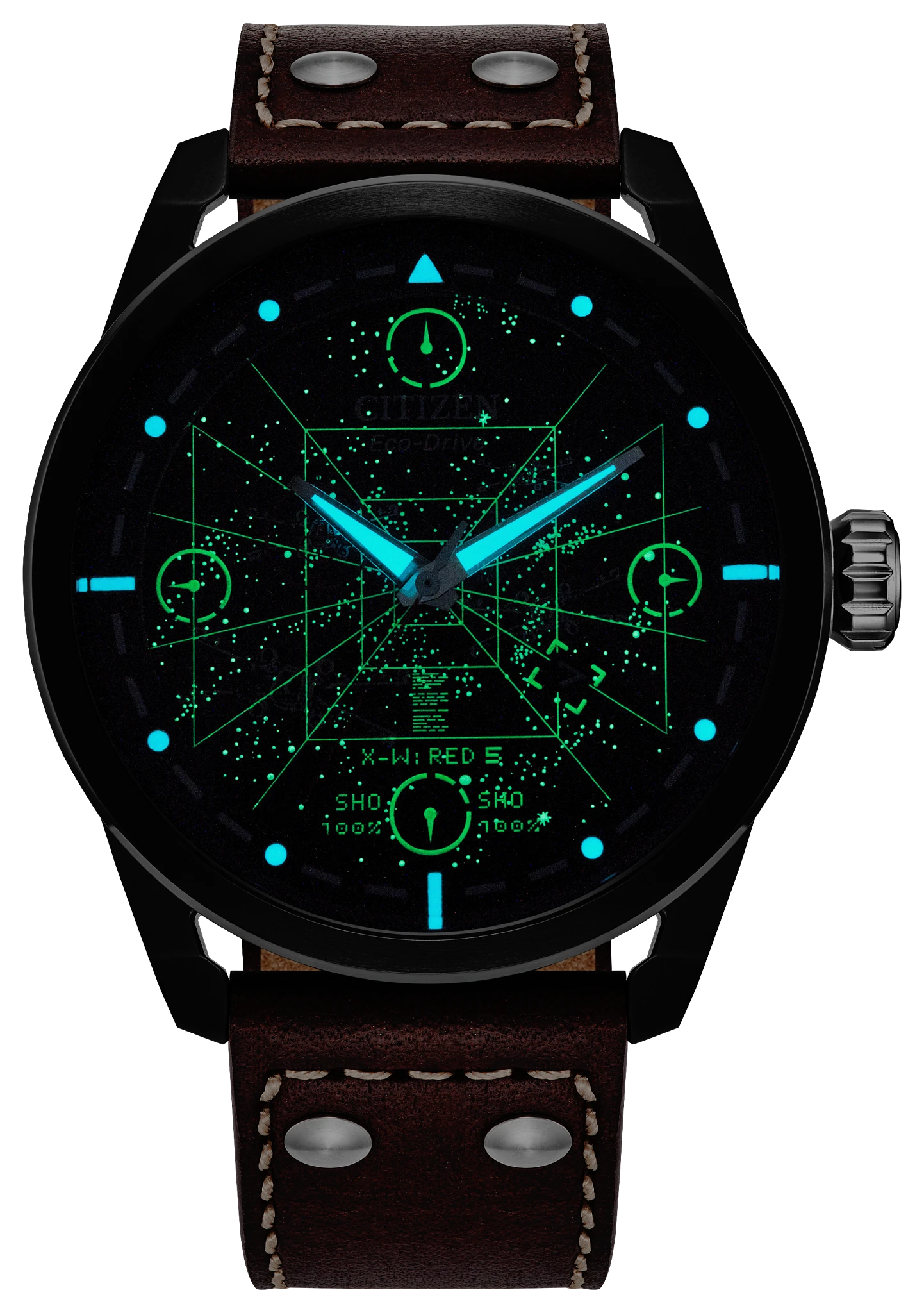 X-Wing and TIE Fighter Black Dial Leather Strap AW1738-05W | CITIZEN